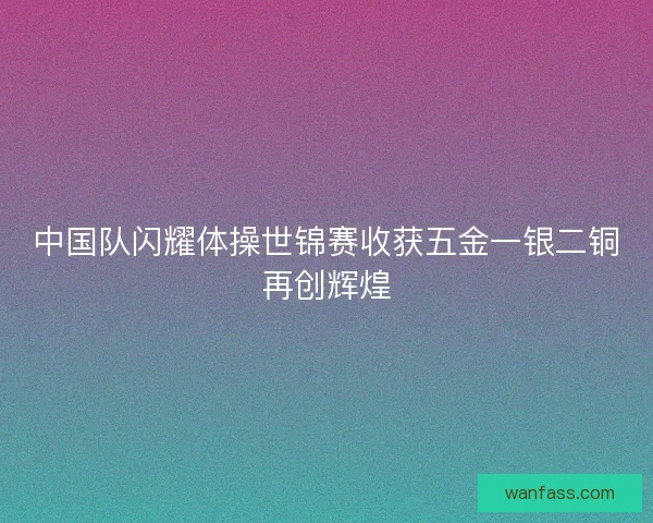 中国队闪耀体操世锦赛收获五金一银二铜再创辉煌