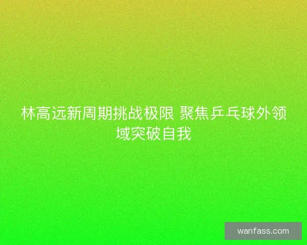 林高远新周期挑战极限 聚焦乒乓球外领域突破自我