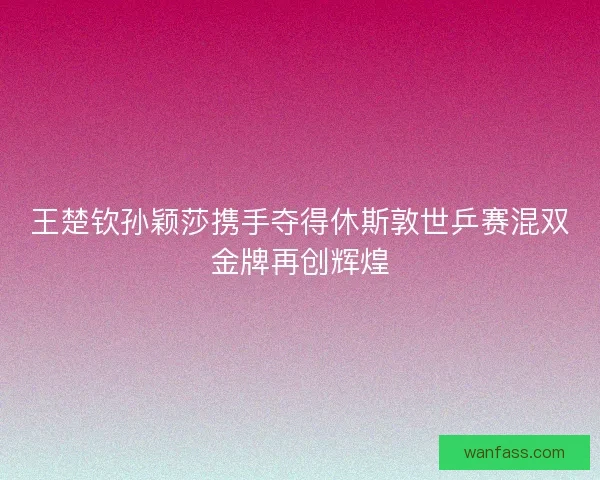 王楚钦孙颖莎携手夺得休斯敦世乒赛混双金牌再创辉煌